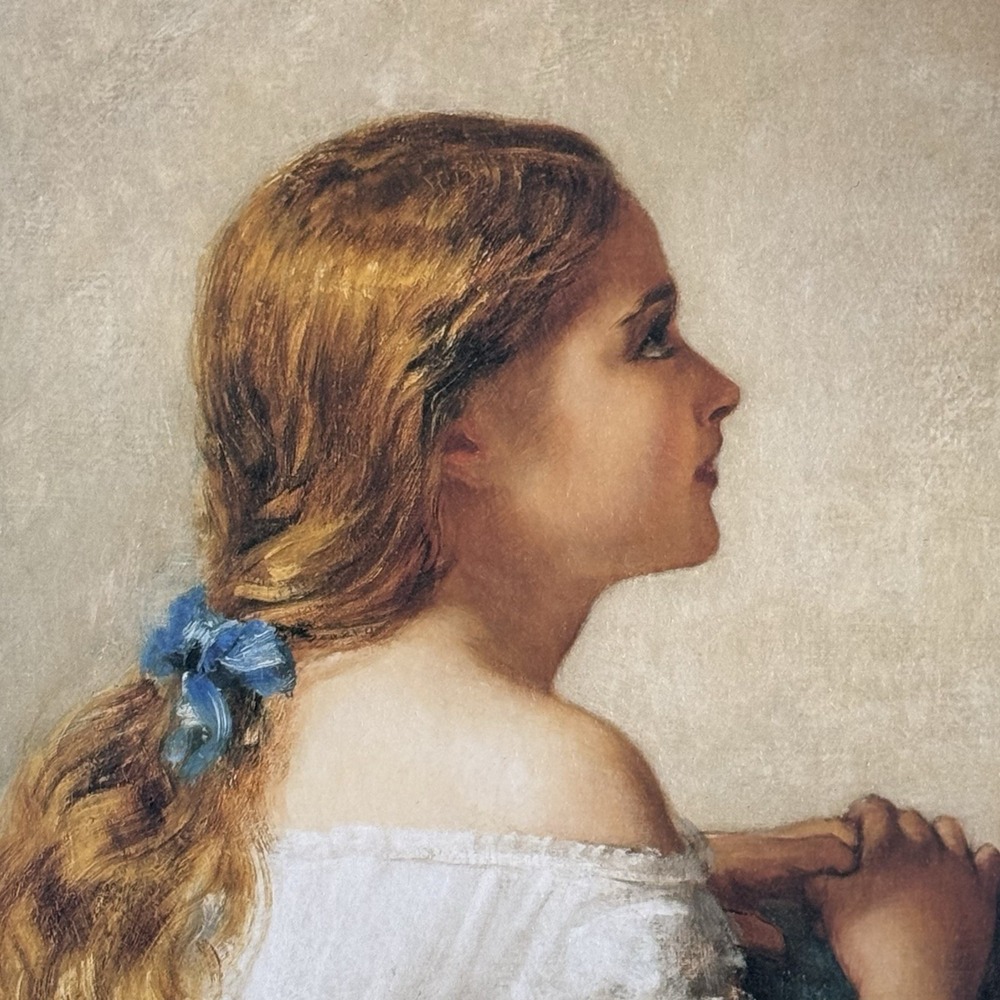 The New Dress Edwin Long 24x30 Carved Gold Frame Linen Canvas Glazed Portrait - Picture 2 of 10